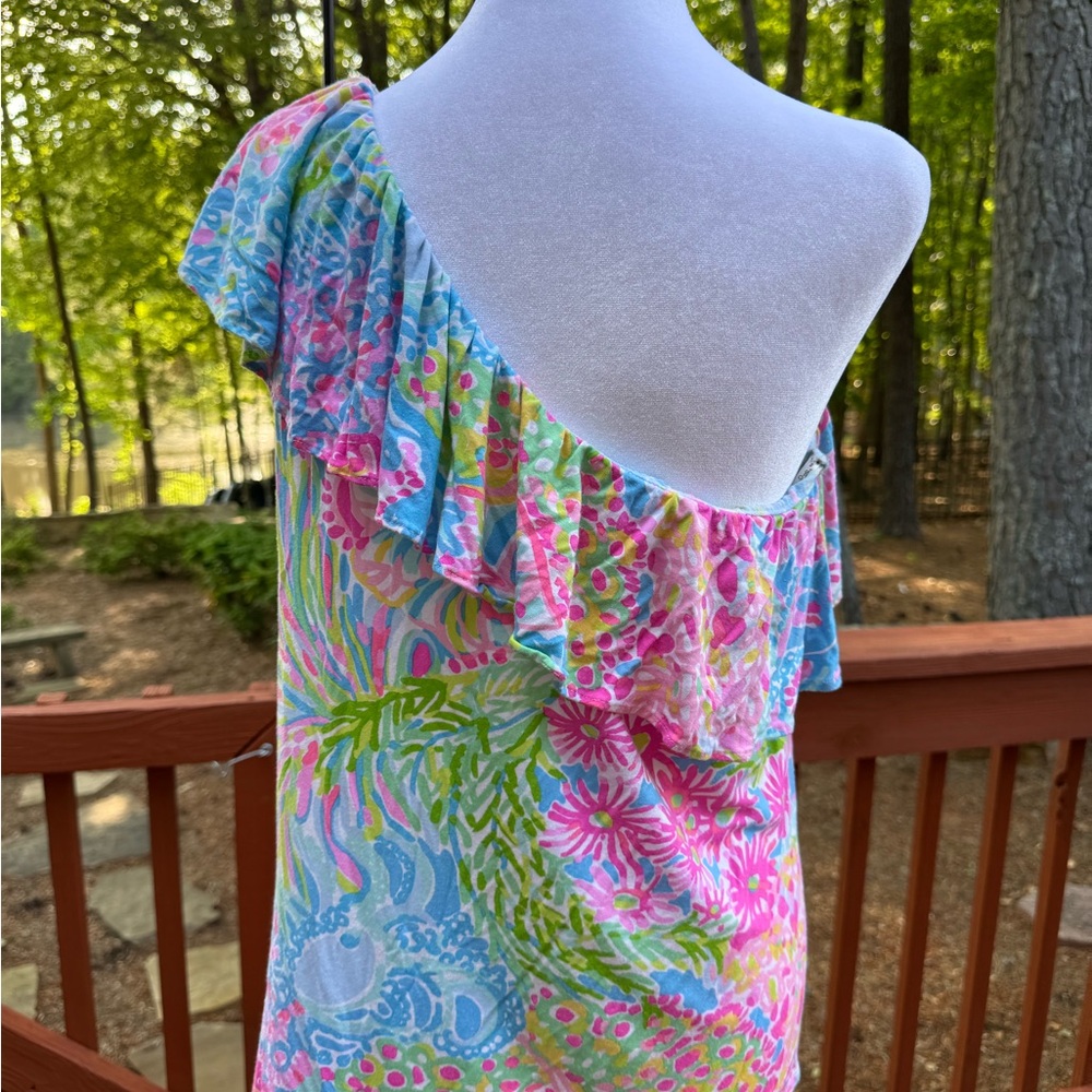Lilly Pulitzer One-Shoulder Ruffle Top - Multicolor - Picture 3 of 5